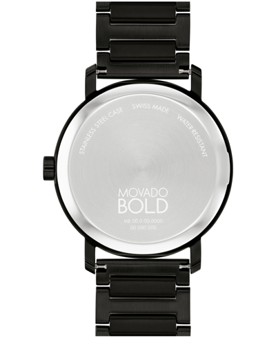 Movado Men's Bold Evolution 2.0 Swiss Quartz Ionic Plated Black Steel Watch 40mm In Black