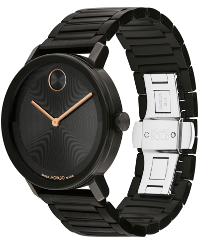 Movado Men's Bold Evolution 2.0 Swiss Quartz Ionic Plated Black Steel Watch 40mm In Black