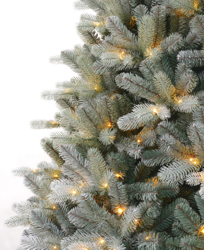 Shop Seasonal Spruce 7.5' Pre-lit Pe Mixed Pvc Tree With Metal Standing, 2450 Tips, 500 Warm Led, Ez-connect, Remo In Green
