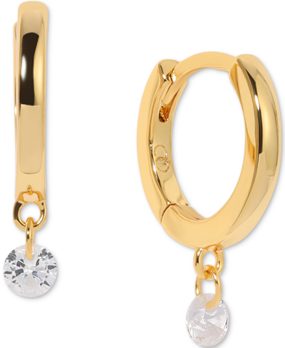 Shop Girls Crew 18k Gold-plated Crystal Charm Hoop Earrings