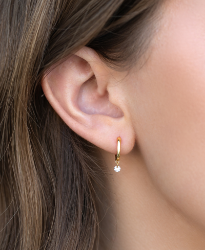 Shop Girls Crew 18k Gold-plated Crystal Charm Hoop Earrings
