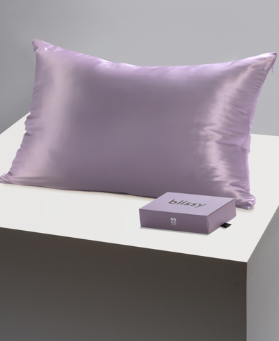 Shop Blissy 22-momme Silk Pillowcase, Standard In Lavender