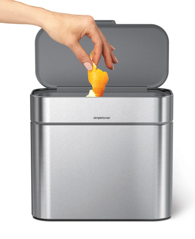 Simplehuman Compost Caddy, 4 Liter In Brushed Stainless Steel