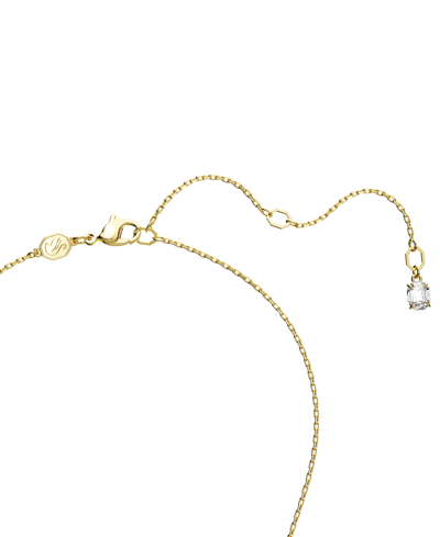 Swarovski Gold-tone Color Rectangle Crystal Pendant Necklace, 15" + 2-3/4" Extender In Green