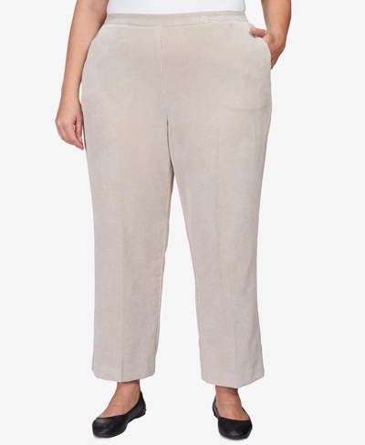 Shop Alfred Dunner Plus Size St.moritz Corduroy Regular Fit Average Length Pants In Fawn