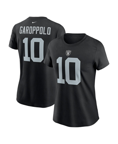 Shop Nike Women's  Jimmy Garoppolo Black Las Vegas Raiders Player Name And Number T-shirt