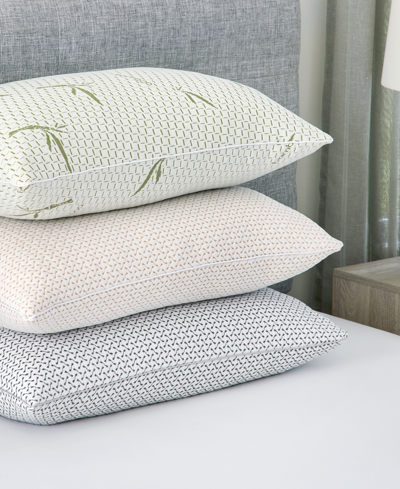 Prosleep Rayon From Bamboo Gel-infused Memory Foam Cluster Pillow, Jumbo In White,green