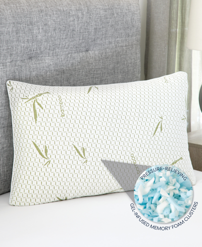 Prosleep Rayon From Bamboo Gel-infused Memory Foam Cluster Pillow, Jumbo In White,green