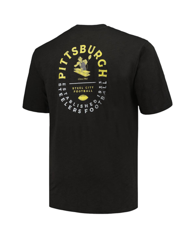 Shop Profile Men's  Black Pittsburgh Steelers Big And Tall Two-hit Throwback T-shirt