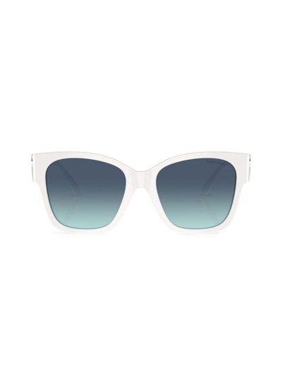 Shop Tiffany & Co Women's 54mm Butterfly Sunglasses In Blue