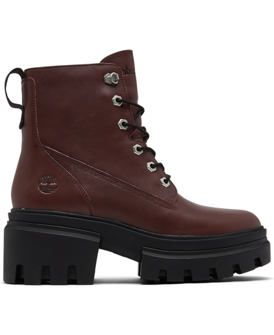 Shop Timberland Women's Everleigh 6" Lace-up Boots From Finish Line In Dark Port