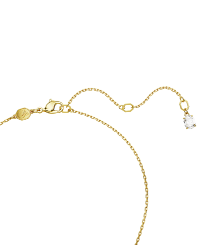 Shop Swarovski Gold-tone Color Crystal Clover Pendant Necklace, 15" + 2-3/4" Extender In Green