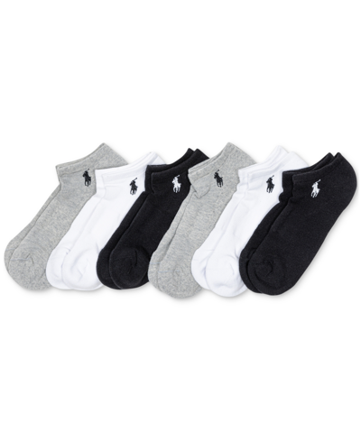 Shop Polo Ralph Lauren Women's 6-pk. Cushion Low-cut Socks In Grey Assortment