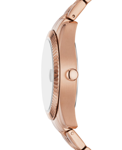 Shop Fossil Women's Scarlette Three-hand Date Rose Gold-tone Stainless Steel Watch 32mm In Rose Gold Tone