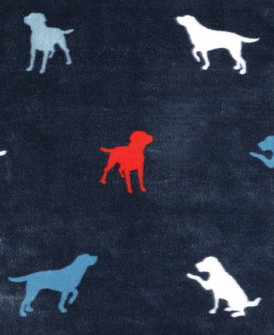 Eddie Bauer Buddy The Dog Ultra Soft Plush Fleece Reversible Throw Blanket In Navy Red,blue