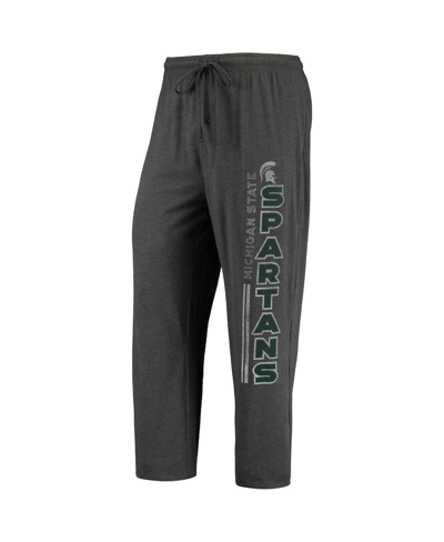 Shop Concepts Sport Men's  Heathered Charcoal, Green Michigan State Spartans Meter T-shirt And Pants Sleep In Heathered Charcoal,green