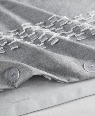 Madison Park Drew Clipped Jacquard 3-pc. Duvet Cover Set, King/california King In Gray