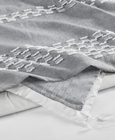 Madison Park Drew Clipped Jacquard 3-pc. Duvet Cover Set, King/california King In Gray