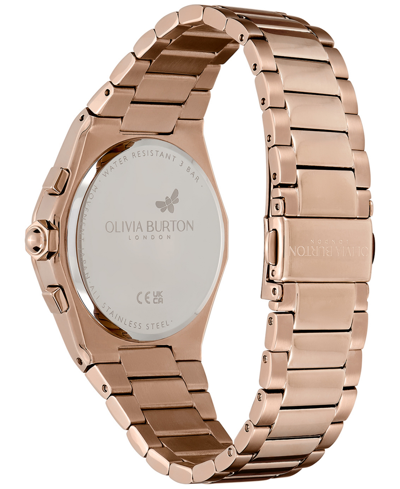 Shop Olivia Burton Women's Hexa Multifunction Carnation Gold-tone Stainless Steel Bracelet Watch 38mm