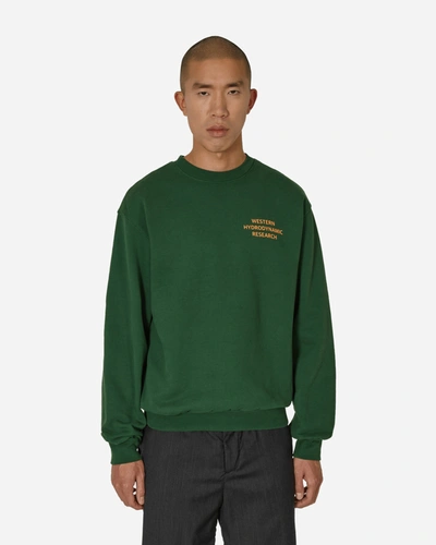 Shop Western Hydrodynamic Research Worker Crewneck Sweatshirt Olive In Green