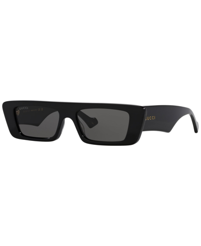 Gucci Black Rectangular-frame Sunglasses In Black