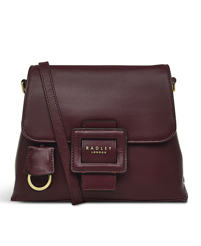 Shop Radley London Purley Knoll Small Flap Over Crossbody Bag In Dark Cherry