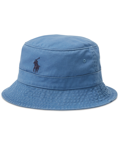 Shop Polo Ralph Lauren Men's Cotton Chino Bucket Hat In French Blue