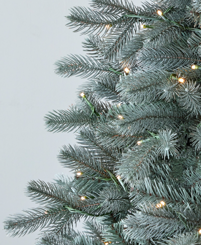 Seasonal Spruce 9' Pre-lit Pe Mixed Pvc Tree With Metal Stand, 3680 Tips, 700 Warm Led, Ez-connect, Remote, S In Blue