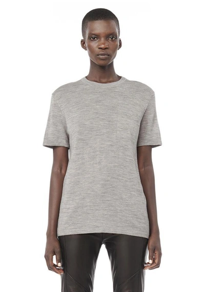Shop Alexander Wang Knit Crewneck T-shirt In Light Gray