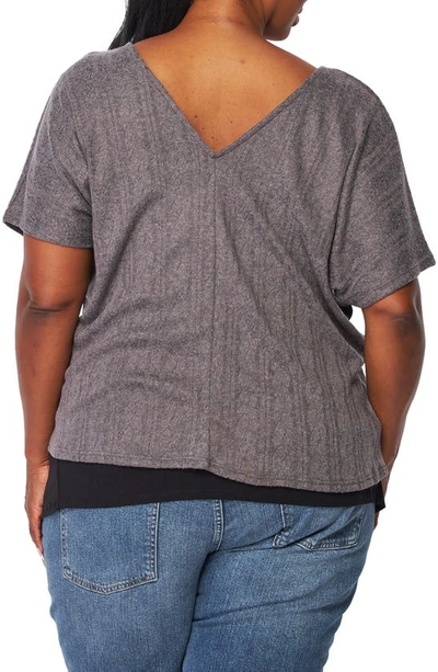 Bluegrey Double V-neck Top In Grey