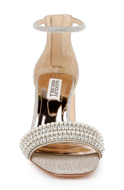 Shop Badgley Mischka Kameryn Ankle Strap Sandal In Pale Gold