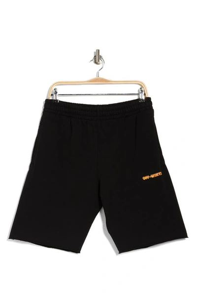 Shop Off-white Arrow Sweatshorts In Black Orange