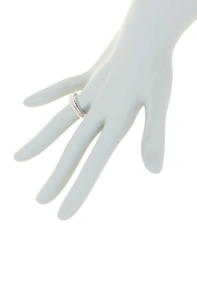Sterling Forever Ribbed Open Bombe Ring In Silver