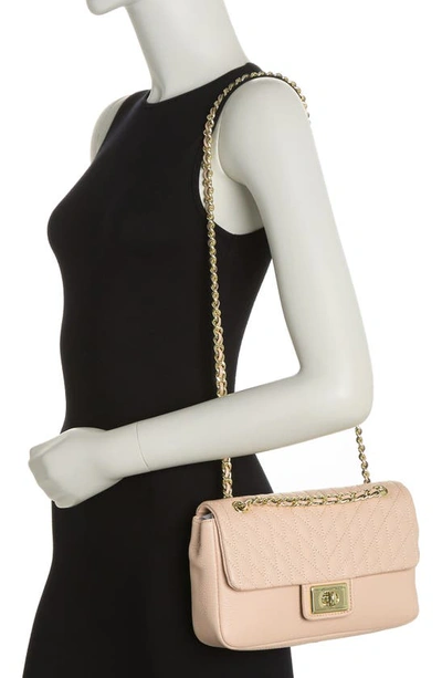 Shop Karl Lagerfeld Agyness Large Leather Shoulder Bag In Shell