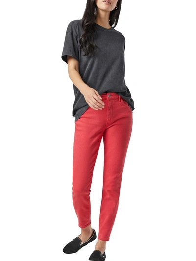 Shop Mavi Tess Womens Denim High Rise Skinny Jeans In Red