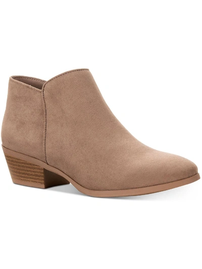 Shop Style & Co Wileyy Womens Faux Suede Comfort Booties In Grey