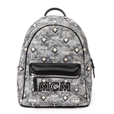 Shop Mcm Small Vintage Jacquard Backpack In Silver