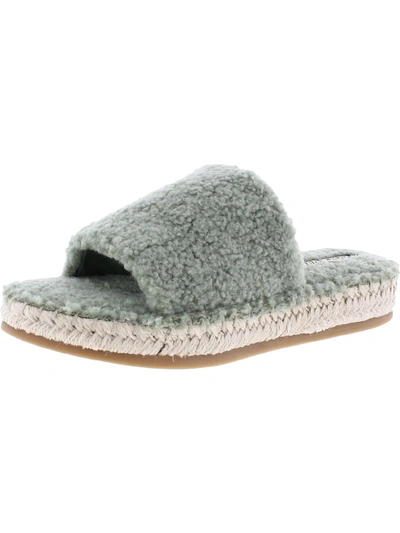 Shop Dolce Vita Karlee Womens Faux Fur Slip On Slide Sandals In Grey