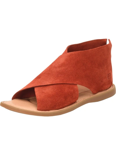 Shop Born Iwa Womens Suede Open Toe Flats In Red