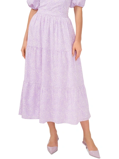 Shop Riley & Rae Womens Printed Tiered Midi Skirt In Purple