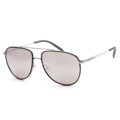 Shop Michael Kors Men's Mk1132j-10146g Saxon 59mm Silver Sunglasses In Black