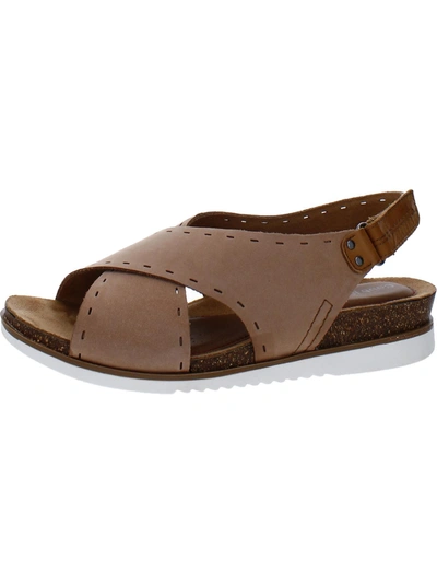 Shop Cobb Hill Womens Suede Perforated Wedge Sandals In Brown