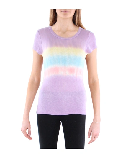 Shop Anthropologie Maronie Womens Tie Dye Knit T-shirt In Purple