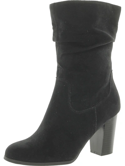 Shop Style & Co Saraa Womens Faux Suede Slouchy Mid-calf Boots In Black