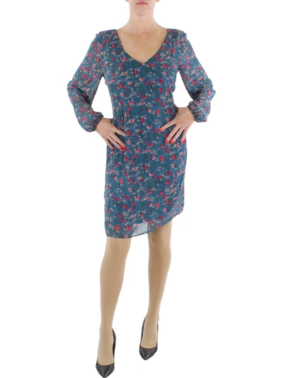 Shop Inc Womens Floral Mini Shift Dress In Blue