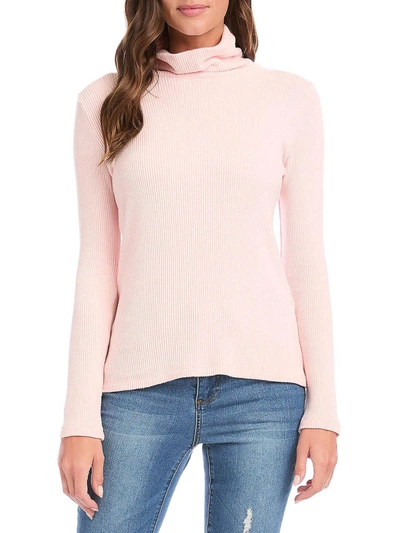 Shop Karen Kane Womens Ribbed Pullover Turtleneck Top In Pink