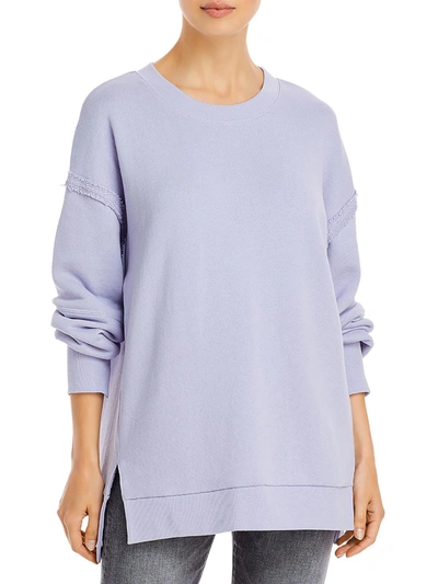 Shop Three Dots Womens Terry Slouch Slit Sweatshirt In Purple
