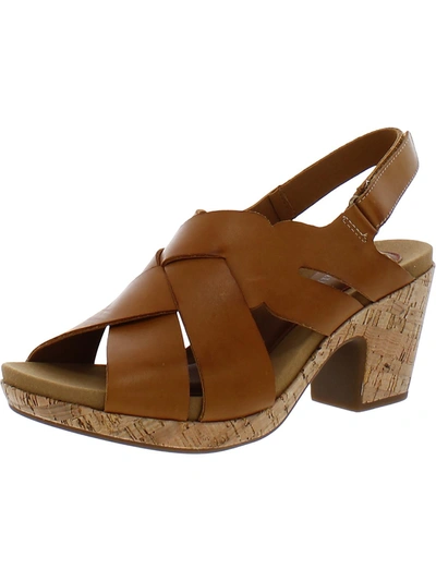 Shop Cobb Hill Alleah Womens Leather Ankle Strap Slingback Sandals In Brown