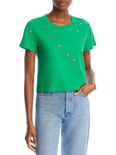 Shop Chaser Womens Crop Cotton T-shirt In Green