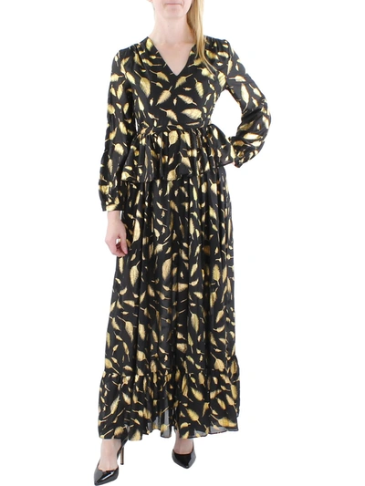 Shop Gracia Womens Printed Long Maxi Dress In Black